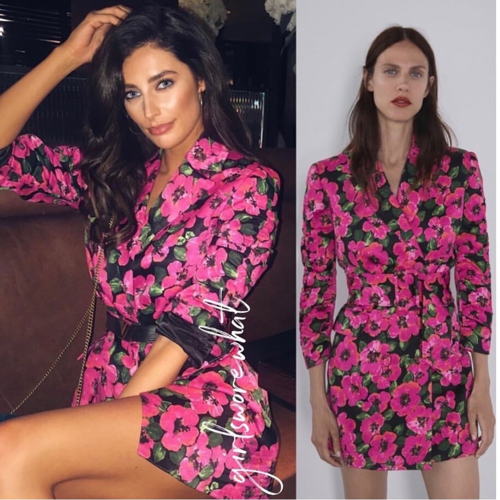 Zara Floral Blazer Belted dress